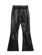 leather punk micro flare pants nc0120