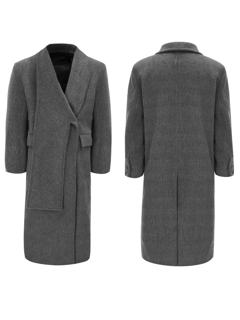 high end metal buckle wool coat nc0244