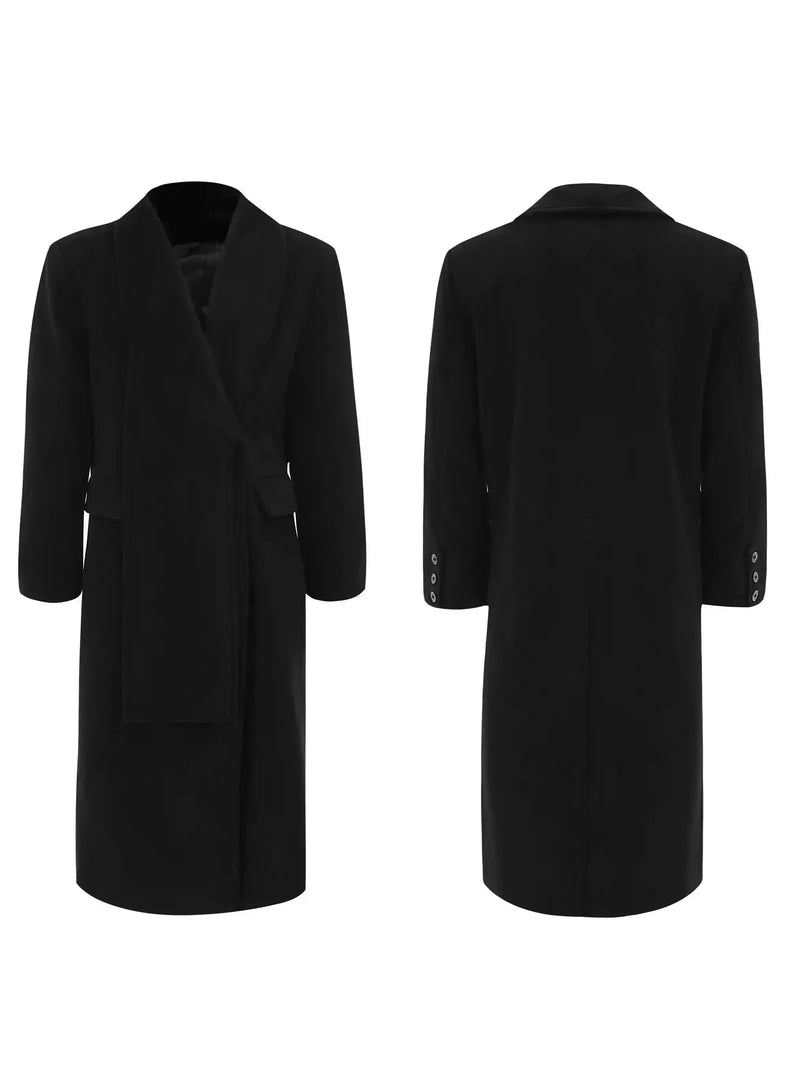 high end metal buckle wool coat nc0244