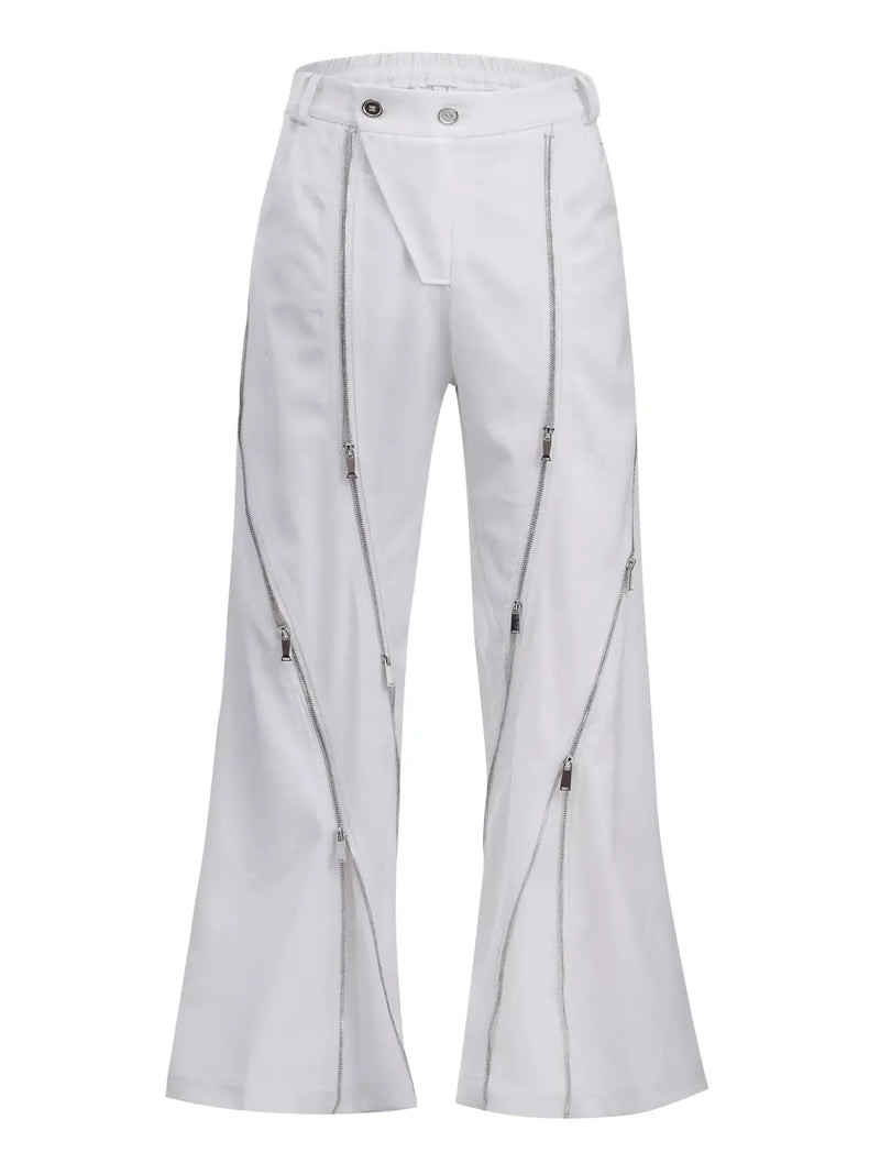 zip drape design pants nc0119