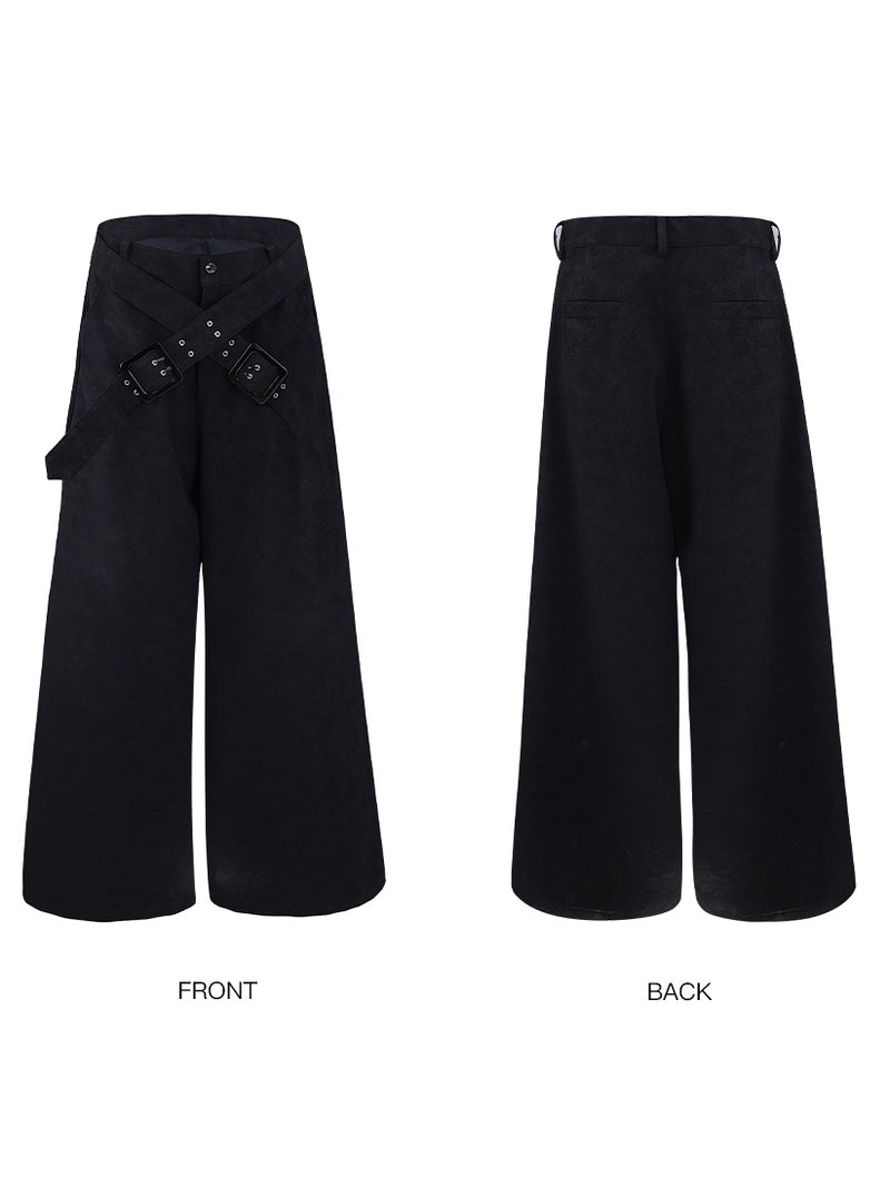 cross buckle loose slacks nc0247