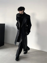 high end leather long coat nc0102