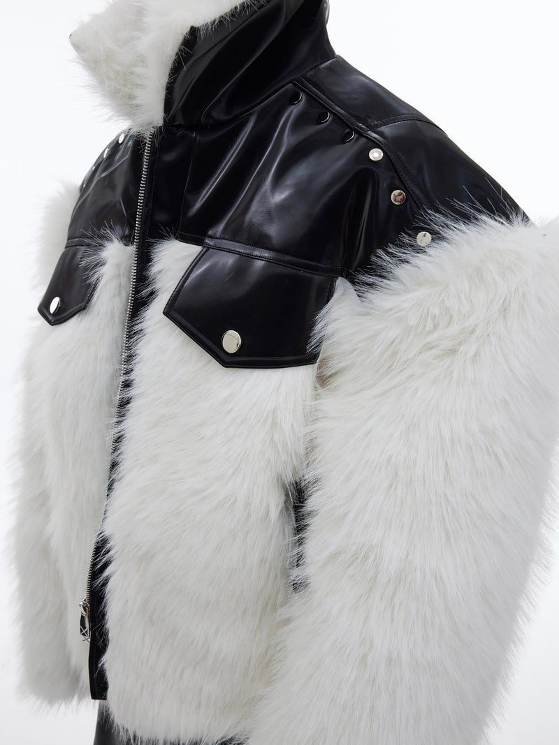 leather fur classic jacket nc0142