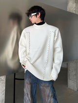 metal design high neck knit nc0237