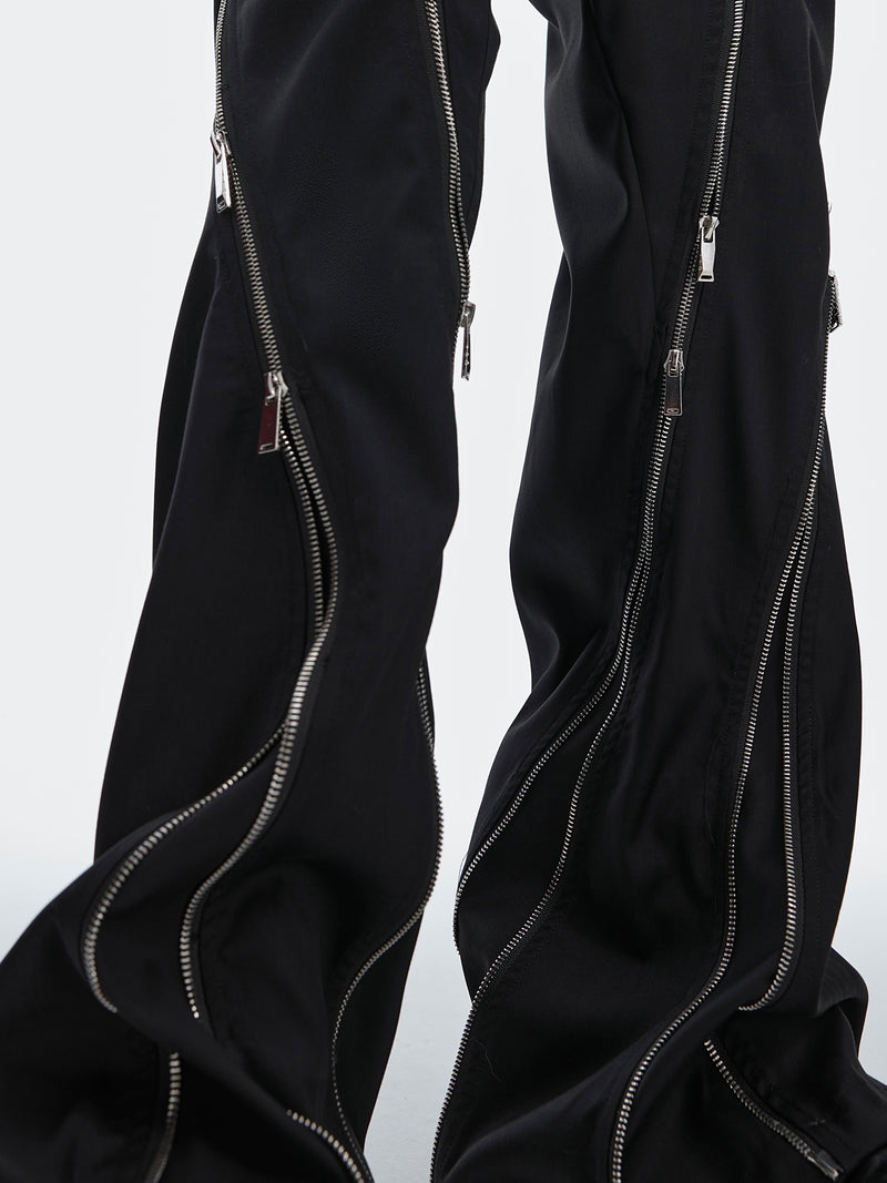 zip drape design pants nc0119