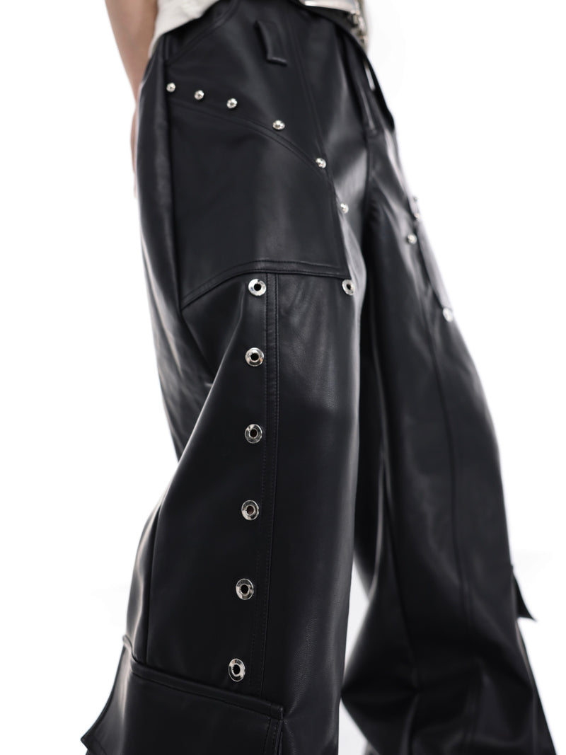 punk leather pants nc0133