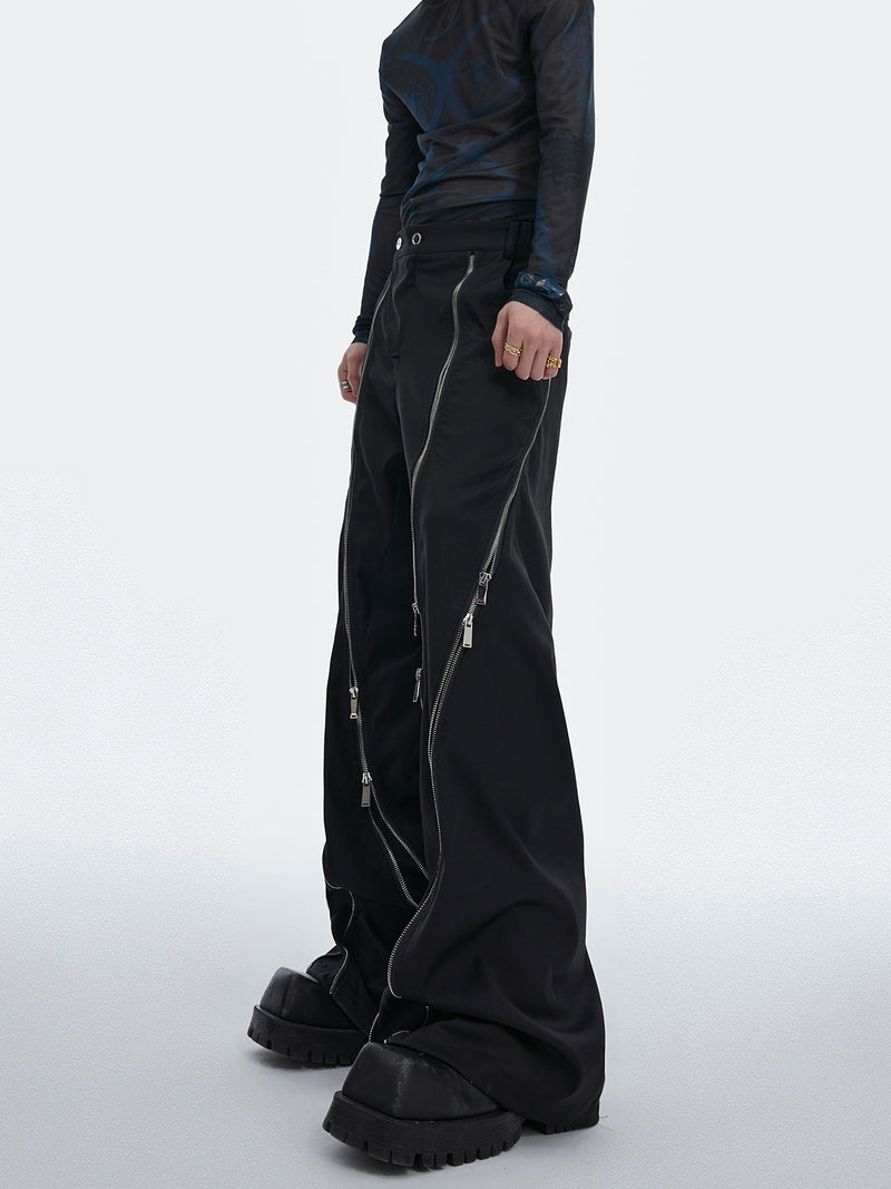 zip drape design pants nc0119