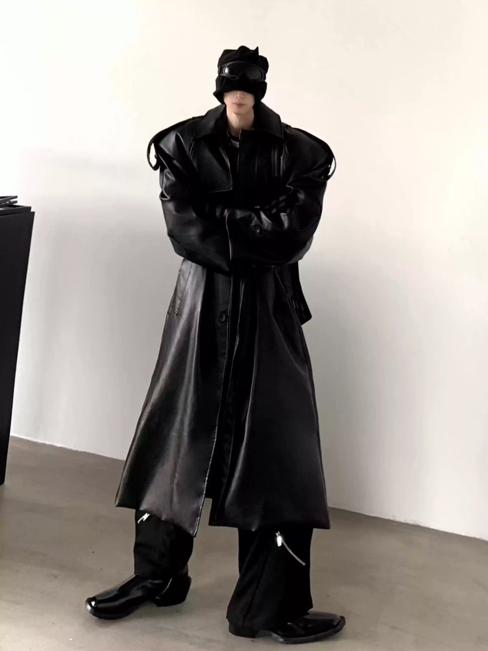 high end luxury leather long coat nc0186 – NOCT