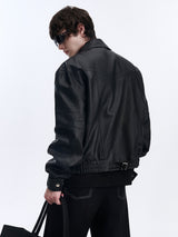 double zip leather jacket nc0151